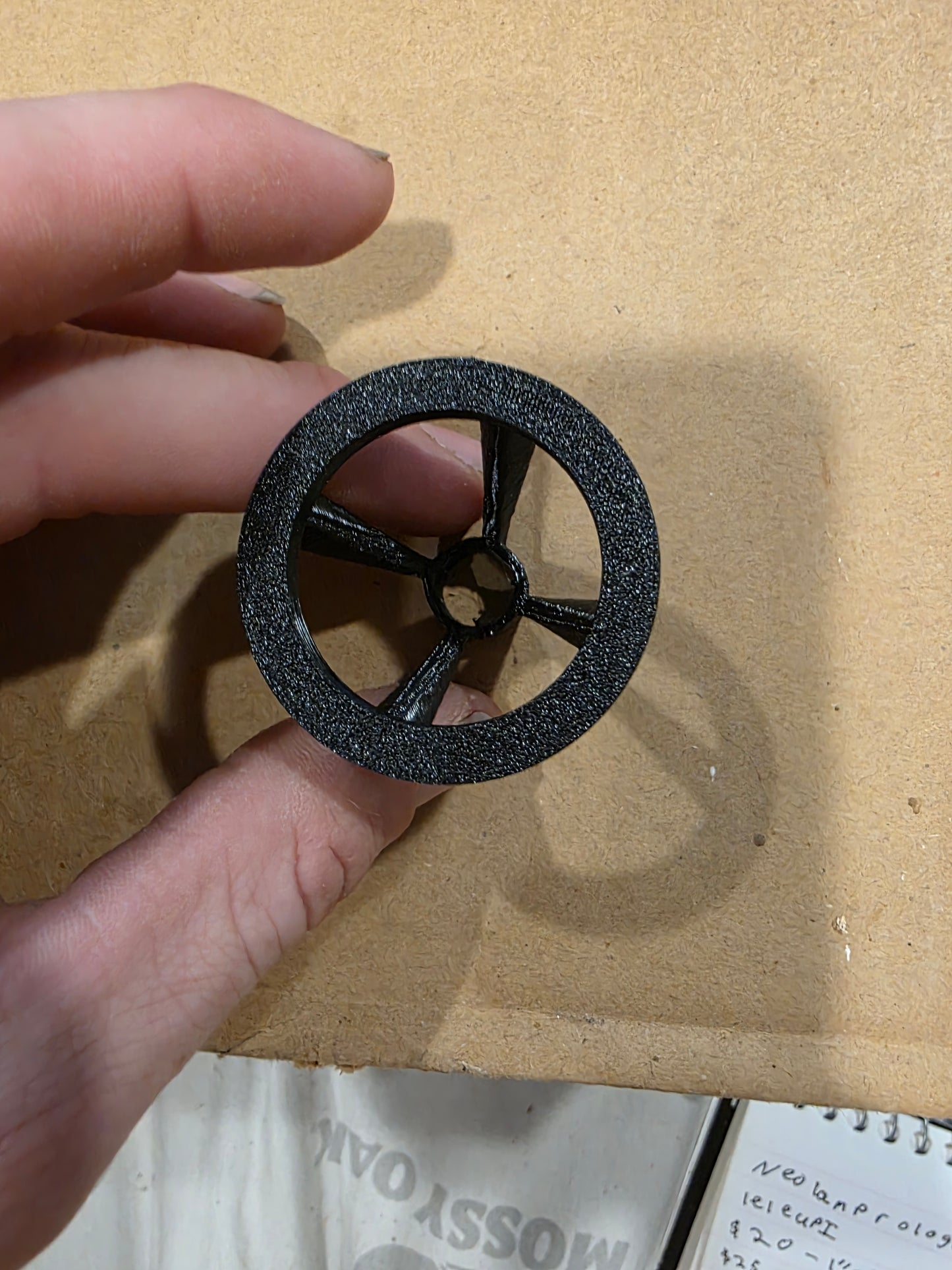 Black 3D printed frag plug holder