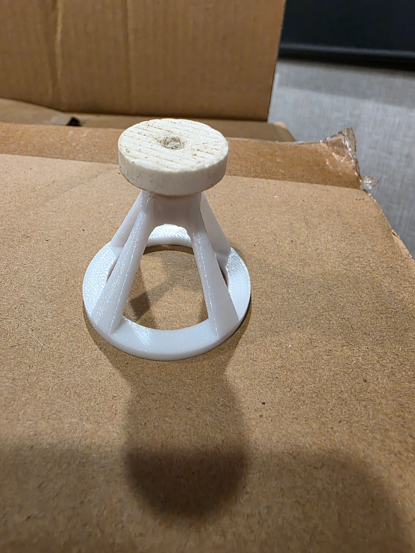 White 3D printed frag pulg holder