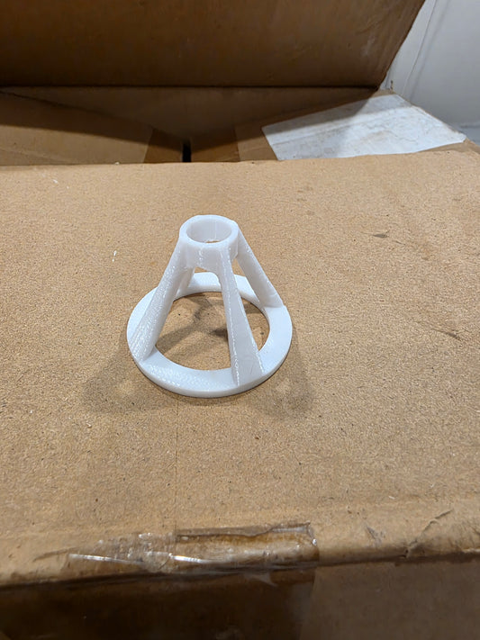 White 3D printed frag pulg holder